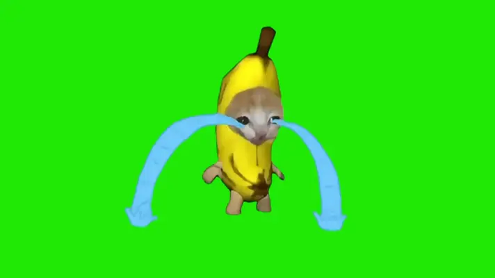 Banana Cat Crying green screen meme