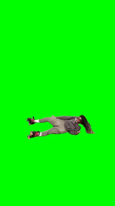 Girl Falling green screen meme