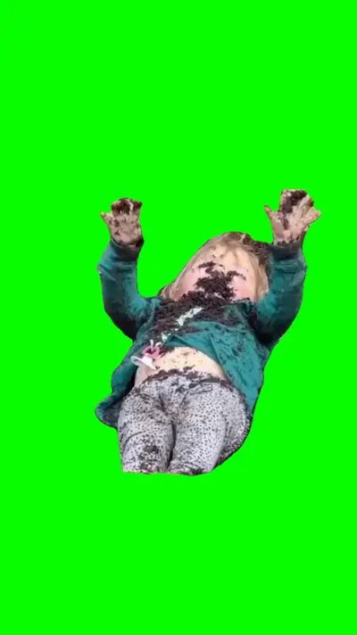Girl Playing With Dirt green screen meme