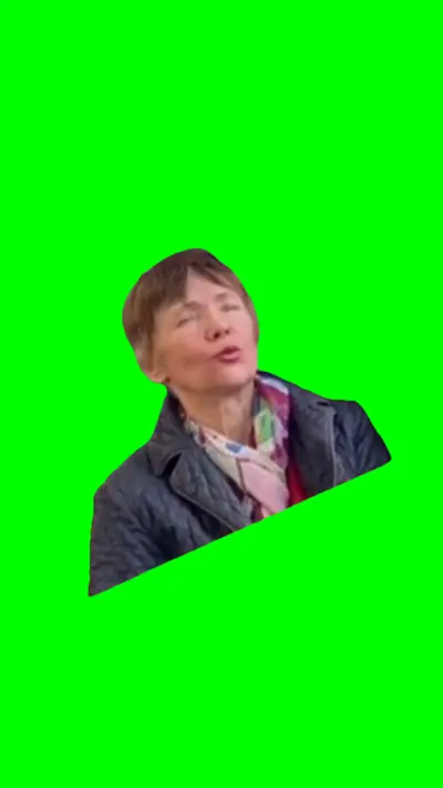Granny Mewing green screen meme
