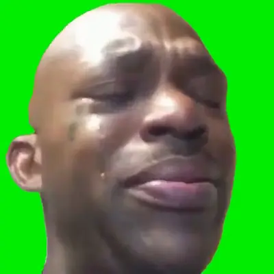 Guy Crying green screen meme