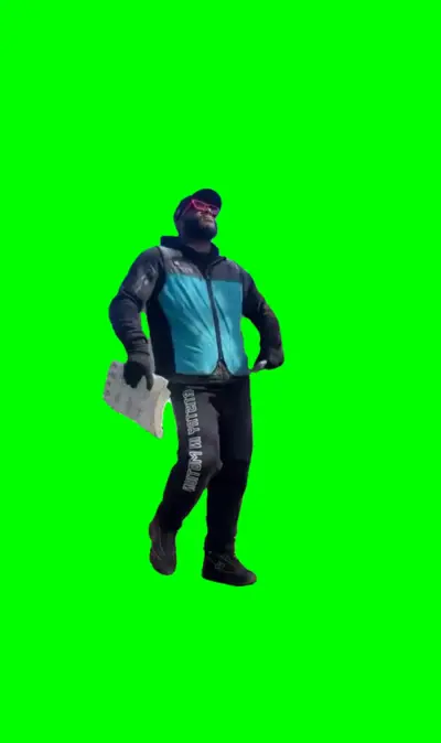 Guy Dancing Not Like Us green screen meme