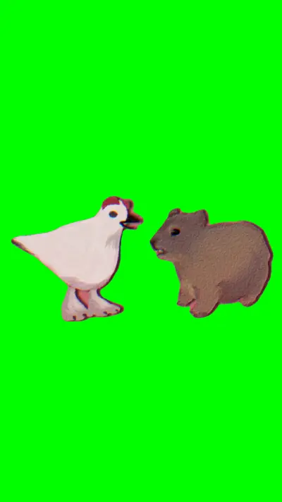 Hyrax Chicken Talking green screen meme
