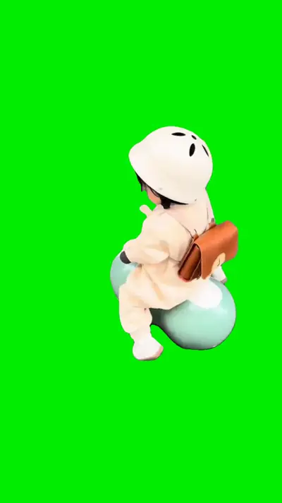 Kid Bouncing In Ball green screen meme