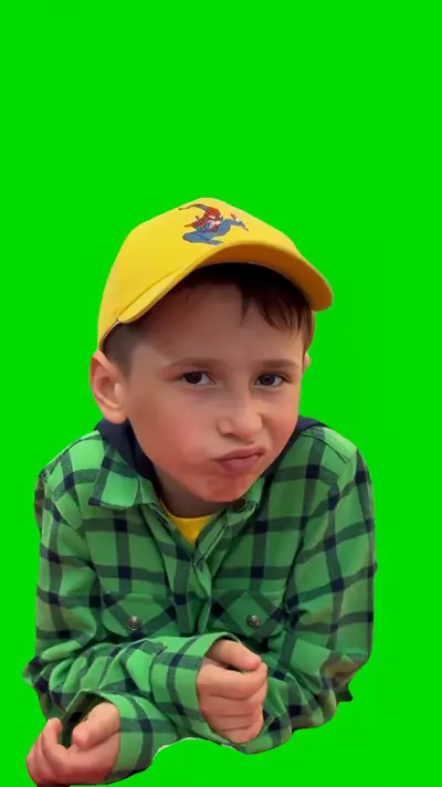 Kid Chewing green screen meme