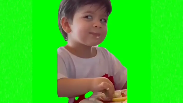 Kid Smirking green screen meme