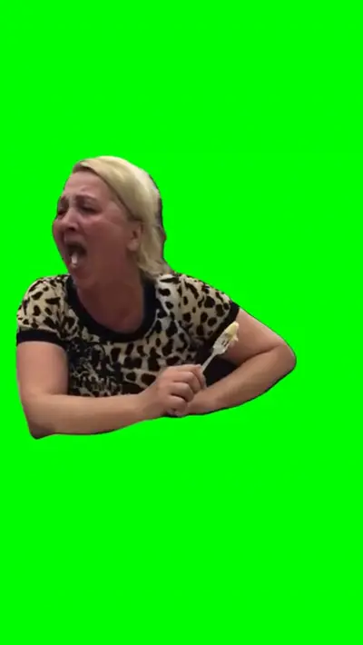 Lady Laughs Hysterically green screen meme