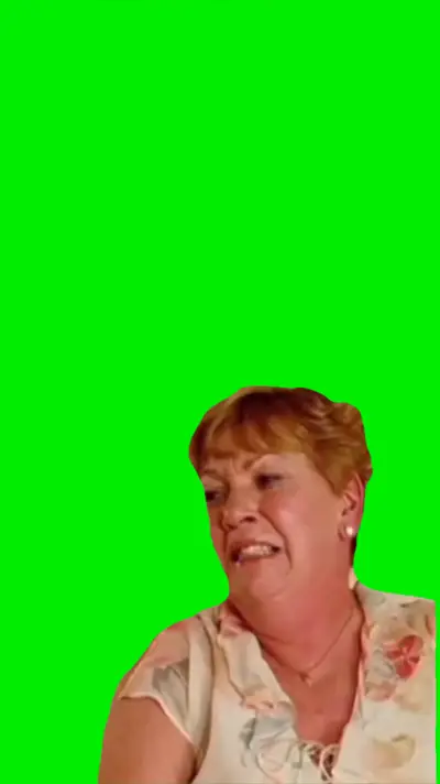 Lady Scared Crying green screen meme