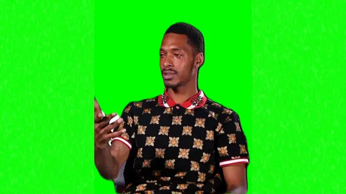 Man Crying green screen meme