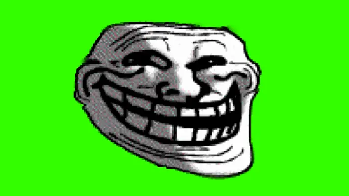 Troll Face Happy To Sad green screen meme